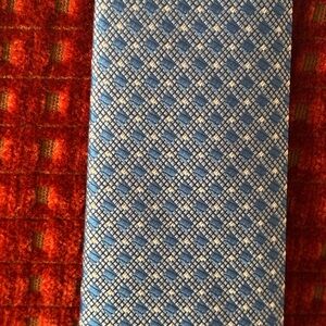 All Silk Blue Patterned Men's Tie Made in Italy